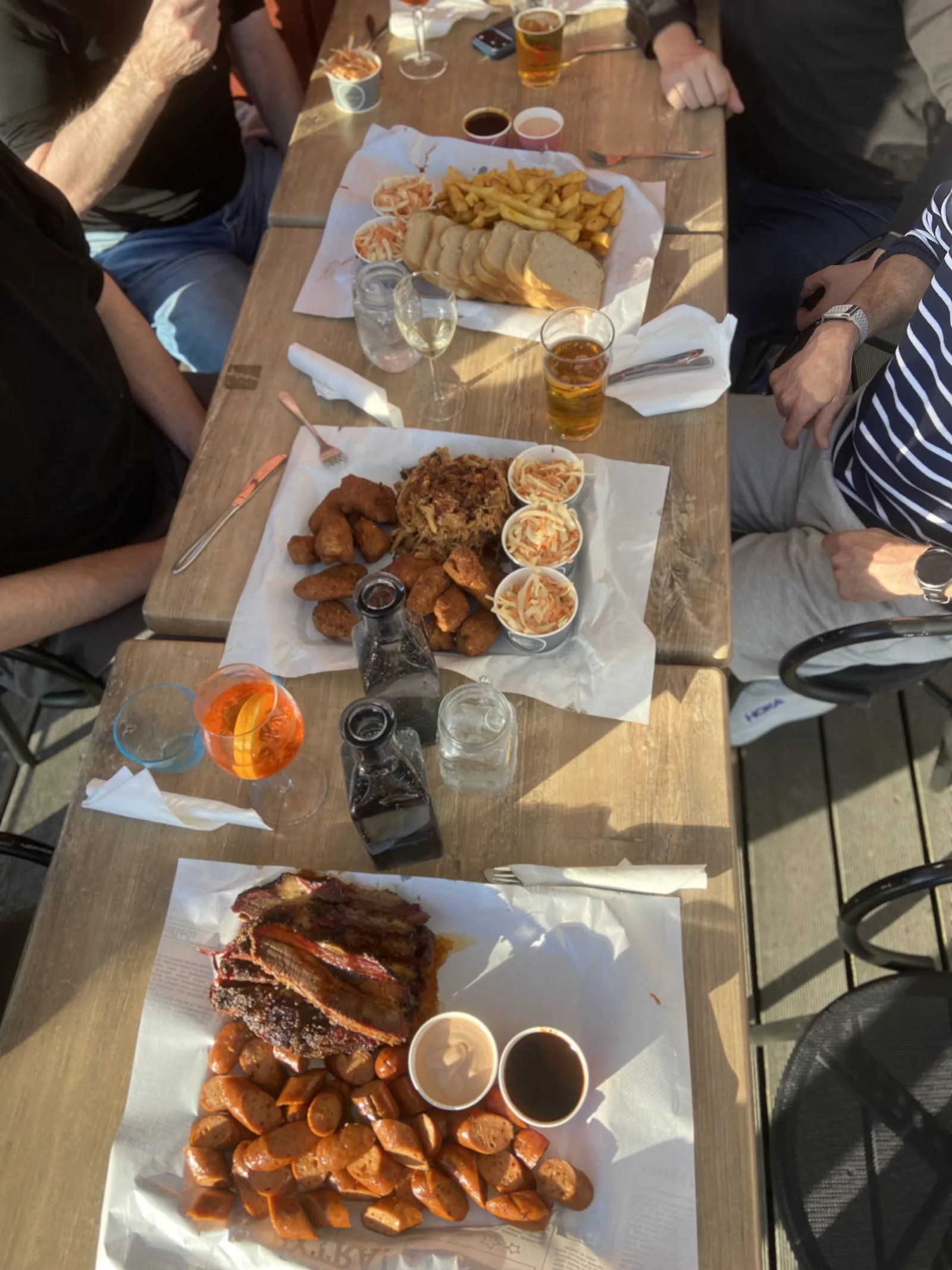 Shared American BBQ meal for a private event at KRAM